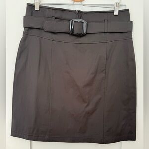 Chic Black Belted Mini Skirt